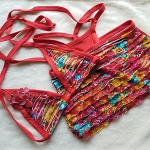 Jersey Virago Custom Made Floral Bathing Suit. Says small, but fits like an XS.